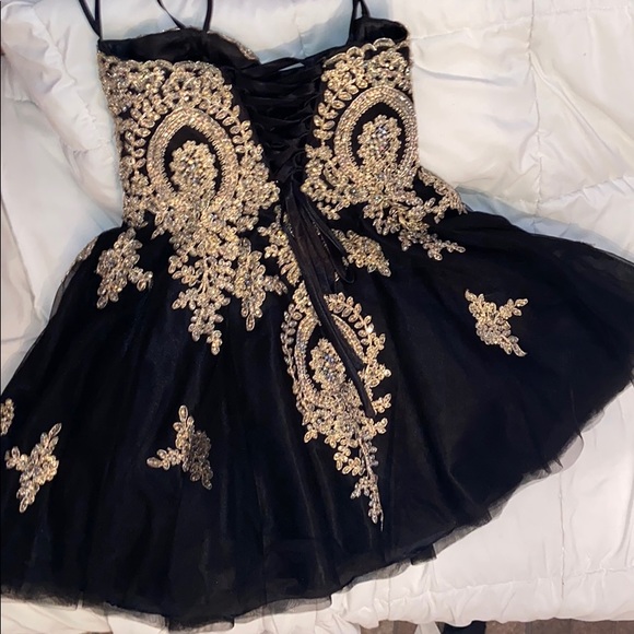 Strapless Black prom/quince dress - Picture 4 of 8